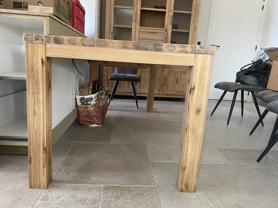 Image 1 of Table extensible en bois d'acacia massif (190/240x90x78) (démontable)