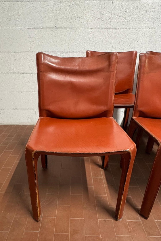 Ensemble de 8 chaises Cab 412 Cassina - Design de Mario Bellini, cuir – Chaises de salle à manger, Other (photo 3 of 15)