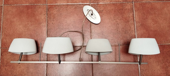 Lampada a sospensione Vibia a quattro luci, bianca e argentata, Lampade a sospensione, Metallo, Bianco, Modern (foto 2 di 5)