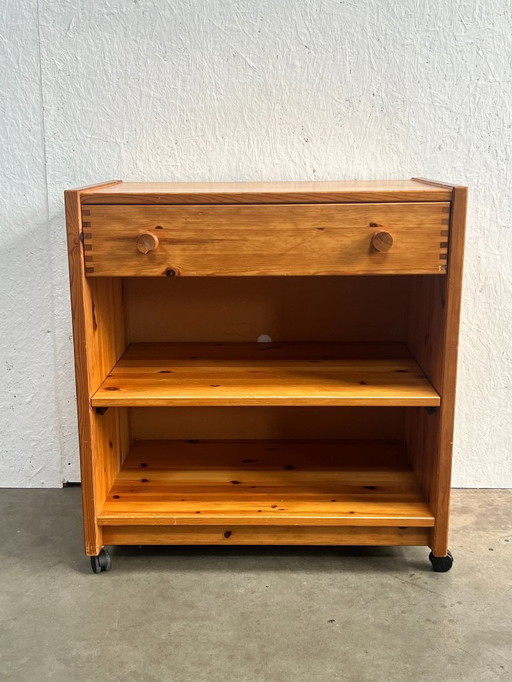 Mobile audio d'epoca, mobile, pino, anta estraibile, anni '70/'80
