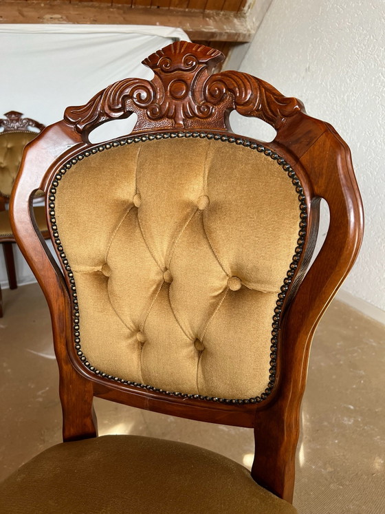 4 Chesterfield Baroque Dining chairs – Metal, Velvet (photo 4 of 5)