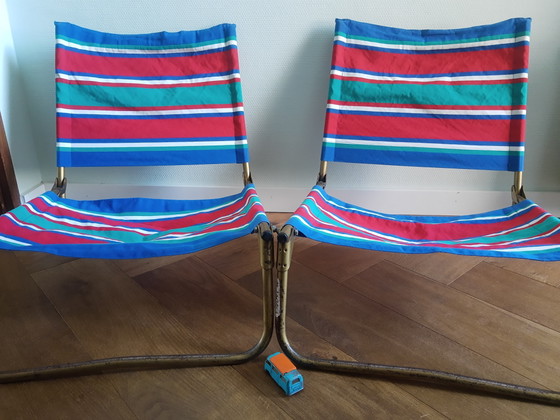 Image 1 of Set aus Lafuma-Campingstühlen aus den 60er-70er Jahren