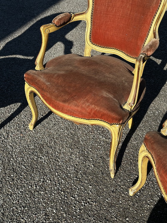 Image 1 of Set di 4 poltrone cabriolet in stile Luigi XV