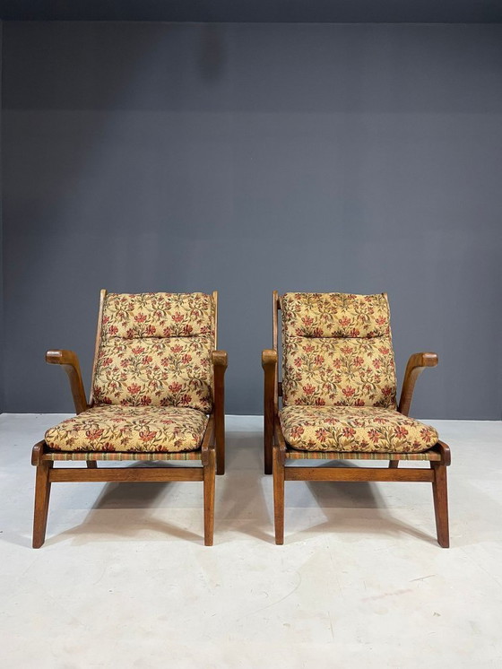 Image 1 of Paire de chaises longues vintage par Krásná Jizba, Tchécoslovaquie, années 1940