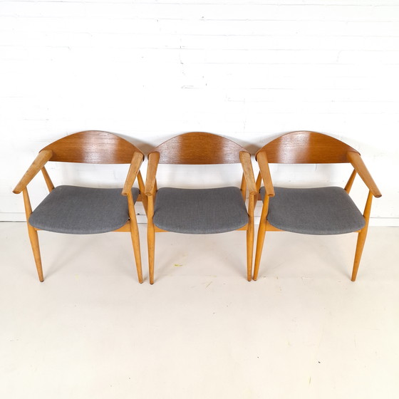 Image 1 of 3 sedie vintage in legno di design moderno di metà secolo, anni '60