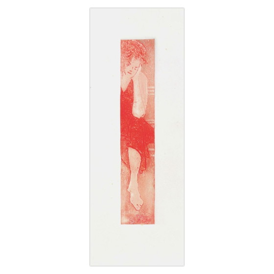 Image 1 of Monique PEHEM (BRETON-PROUTÉ) La robe rouge Signierte Radierung 2005