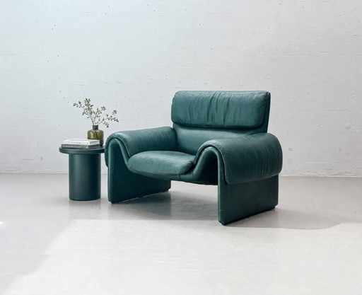 Poltrona De Sede DS-2011 in pelle, verde petrolio, Svizzera, anni '80
