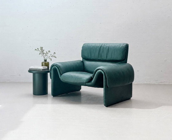 Image 1 of Poltrona De Sede DS-2011 in pelle, verde petrolio, Svizzera, anni '80