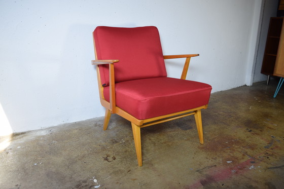 Image 1 of 1950 Casala Easychair Poltrona rossa vintage Poltrona di metà secolo