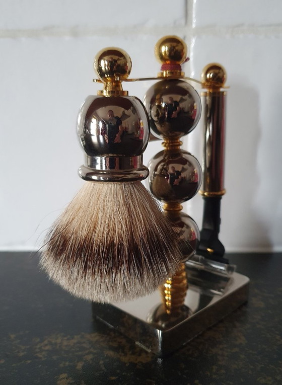 Set da barba vintage Emrich Germania – Regali, Plastic, Brass (photo 3 of 8)