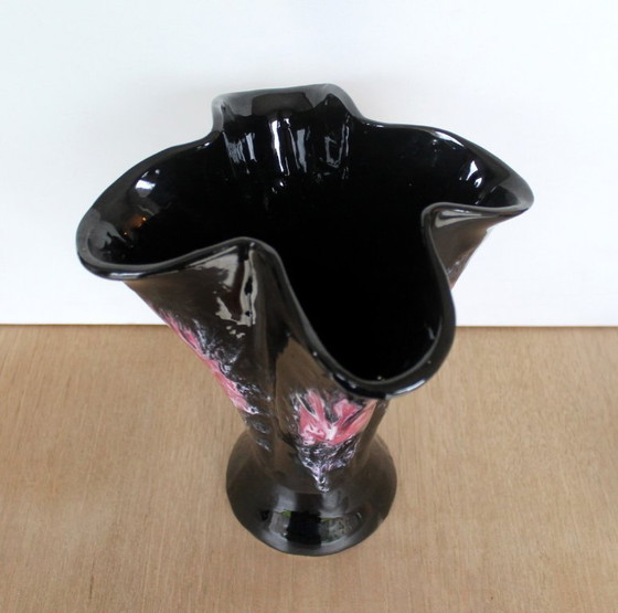 Vaso Vallauris 'Plissé', Nero & Pink Lava (Anni '50/'60) – Vasi, Ceramic (photo 4 of 9)