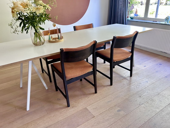 Image 1 of Vintage Wengé Hout Deens Design Eetkamerstoelen 4 Stuks