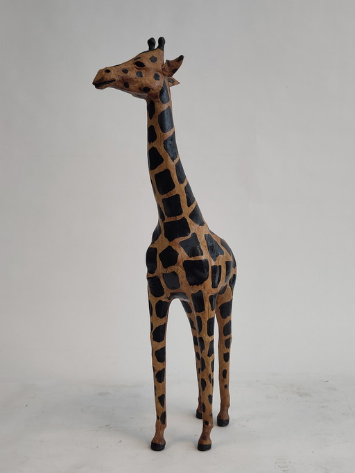 Girafe en cuir vintage