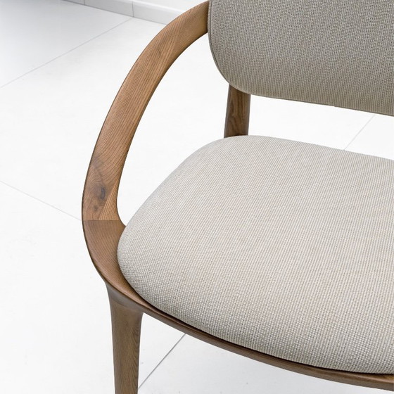 Image 1 of Set of Six Italian Contemporary Dining Chairs with Sculptural Curved Frame