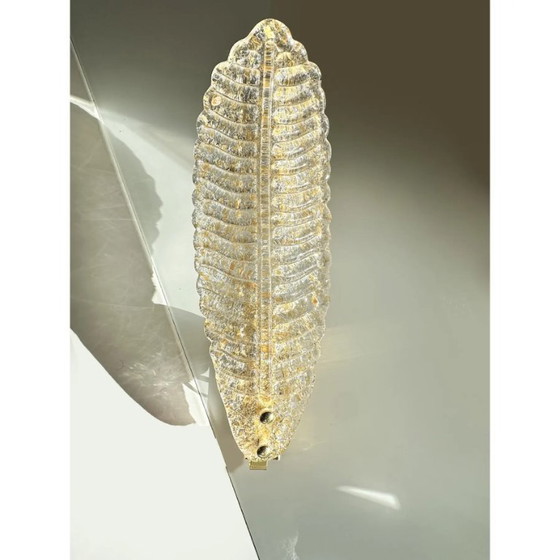 Image 1 of Venezianische Gold-Graniglia-Blatt-Wandleuchten aus Muranoglas – 2er-Set