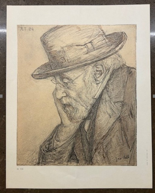 Portrait of Jozef Israëls by Jan Veth