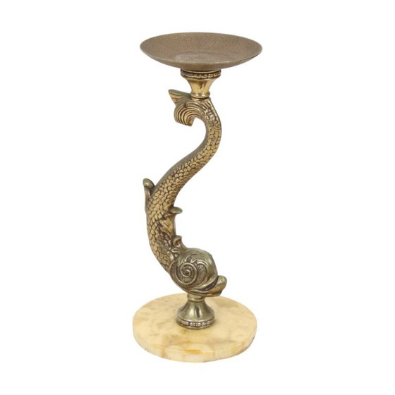 Posacenere da terra Mid Century Delfino mitico Francia 48cm – Oggetti decorativi, Marble, Brass (photo 3 of 14)