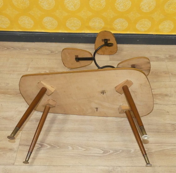 Image 1 of original sixties tabouret de fleur 70's 60's banc de fleur étagère Resopal optique teck déco rétro