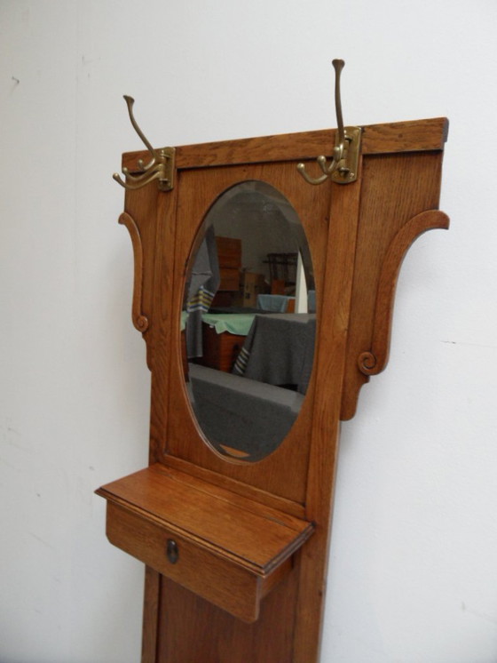 Image 1 of Art Deco staande kapstok met spiegel