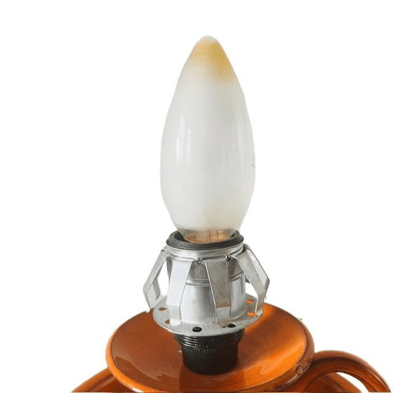 Image 1 of Vintage Space age lampenvoet oranje keramiek 1970's