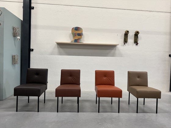 Image 1 of 4 Gelderland 7714 Button Stuhl Leder Design Stuhl