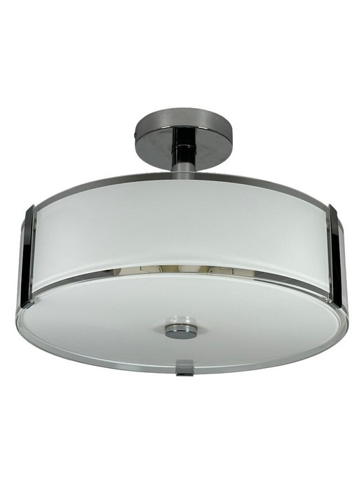 Plafondlamp uit de jaren 70/80 van Honsel Leuchten Duitsland, glas, chroom, Space Age