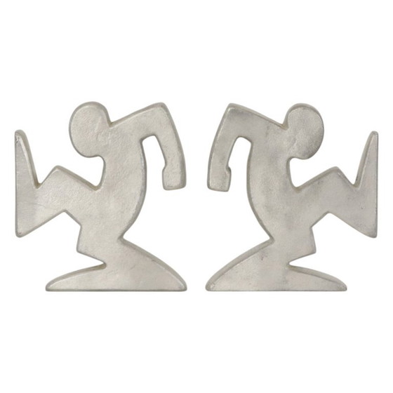 Designer Metal Bookends La Linea Osvaldo Cavandoli – Decorative Objects, Aluminium (photo 14 of 15)