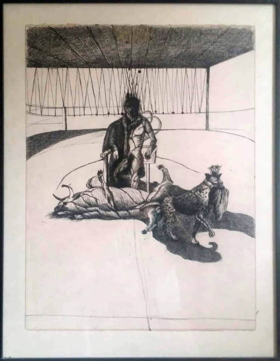 RAMON GIELING - "Bull fighter" – Arte, Paper, Surrealism (photo 5 of 5)
