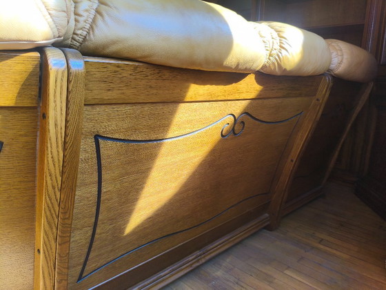Divano in stile Art Nouveau di origine olandese – Taller artesano holandés, Divani angolari, Leather, Metal (photo 14 of 22)