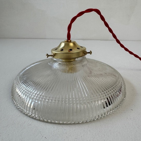 Image 1 of LAMPADA A SOSPENSIONE VINTAGE IN VETRO PRISMATICO