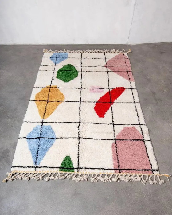 Tapis marocain écru avec motifs colorés 250cmx150cm – Wool, Bohemian (photo 2 of 8)