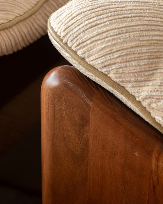 Sapporo Lounge Chairs by Mario Marenco for Mobil Girgi, 1970s, Armchairs, Textile, Wood, Brown (photo 18 of 24)
