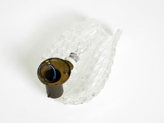 Image 1 of Lámpara de pared de cristal de Murano Barovier & Toso italiana original de los años 60, en forma de hoja.