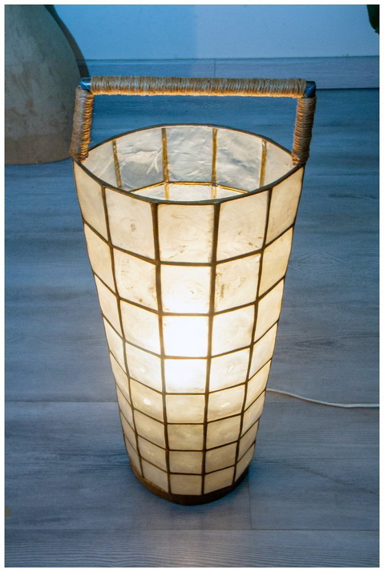 Image 1 of 1960s Capiz mother-of-pearl lamp
