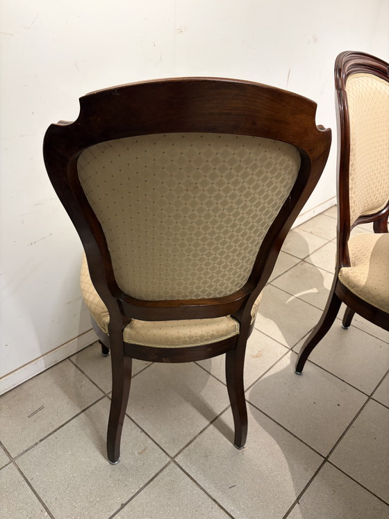 Image 1 of Antiker Collisen-Tisch mit einer massiven Mahagoni-Zwischenplatte und 6 Mahagoni-Stühlen