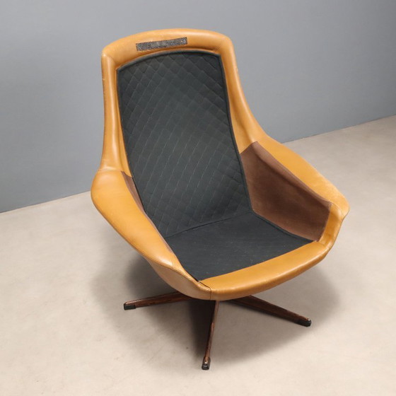 Image 1 of Coppia di poltrone vintage anni '70 in pelle e tessuto