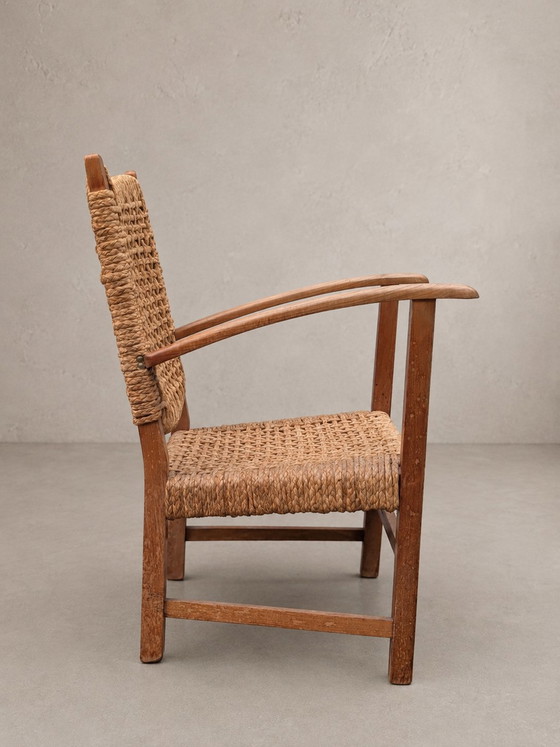 Poltrona francese vintage in corda – anni '50 – stile Audoux & Minet – Poltrone, Rattan, Wood (photo 5 of 7)