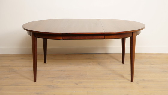 Image 1 of Table à manger ronde vintage | Omann Jun | Bois de rose | extensible