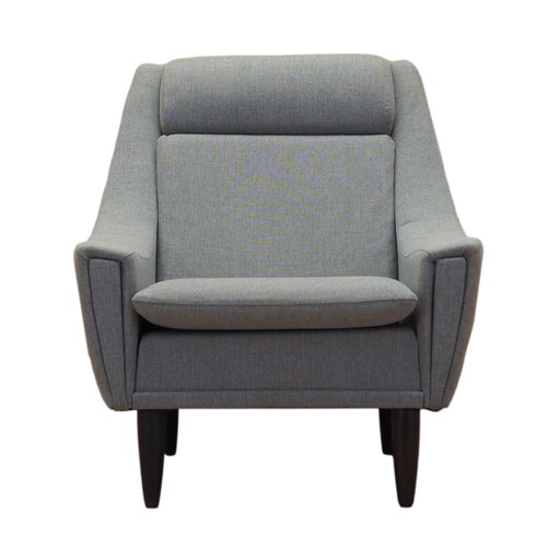 Poltrona grigia, design danese, anni '70, produzione: Danimarca