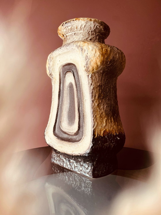 Image 1 of Sculptural Brutalist ceramic vase West Germany