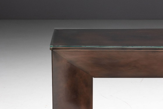 Image 1 of Consoletafel van gepatineerd brons van Belgochrom, België, jaren 70