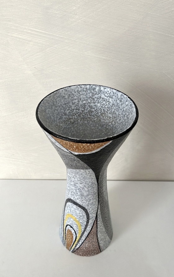 Image 1 of Vintage Rumba vaas van Flora Gouda, Holland, jaren 50, geometrische patronen