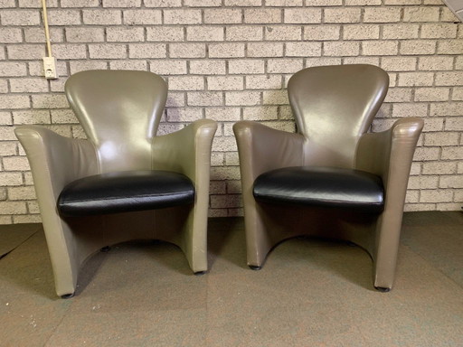 2x Leolux Amphora fauteuils Leder