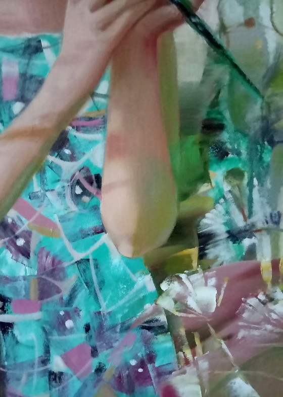 Original Oil Painting Abstract Expressionism Figurative Symbolism Little Bird – Paintings & Drawings, Canvas (photo 3 of 8)