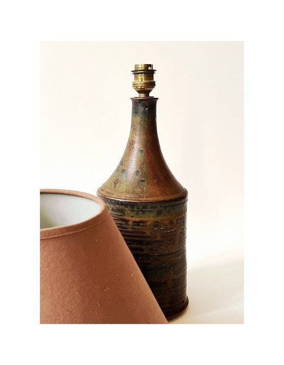 Image 1 of Ceramic - French stoneware table lamp, signed Blanot 1950