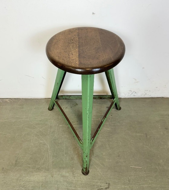 Image 1 of Green Industrial Workshop Stool, 1960s