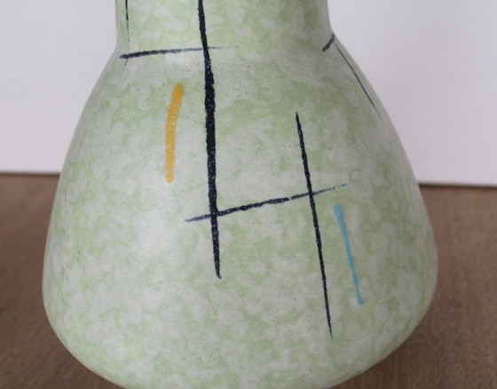 Image 1 of Vaso da terra Scheurich, anni '50, con residui dell'etichetta originale Europ Linie, Germania Ovest, era atomica