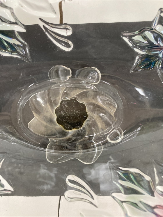 Image 1 of Vintage kristallen beker met kleurrijk bloemenpatroon uit de jaren 70