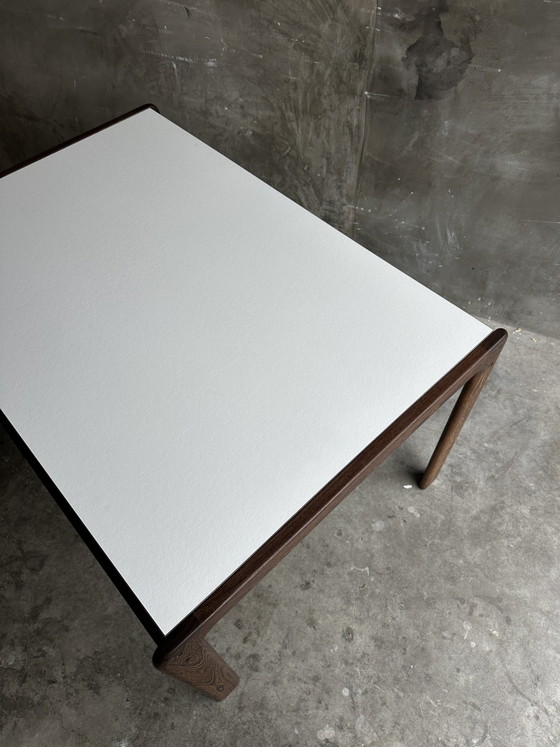 Image 1 of Vintage dining table - solid wenge + white top - Pastoe style