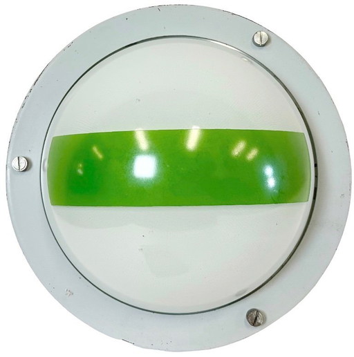 Lampada da parete o da soffitto di emergenza vintage, anni '70